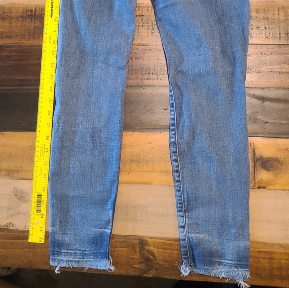 Abercrombie & Fitch Simone Stretch High Rise Distressed Blue Denim Jeans Size 29 - Picture 6 of 8